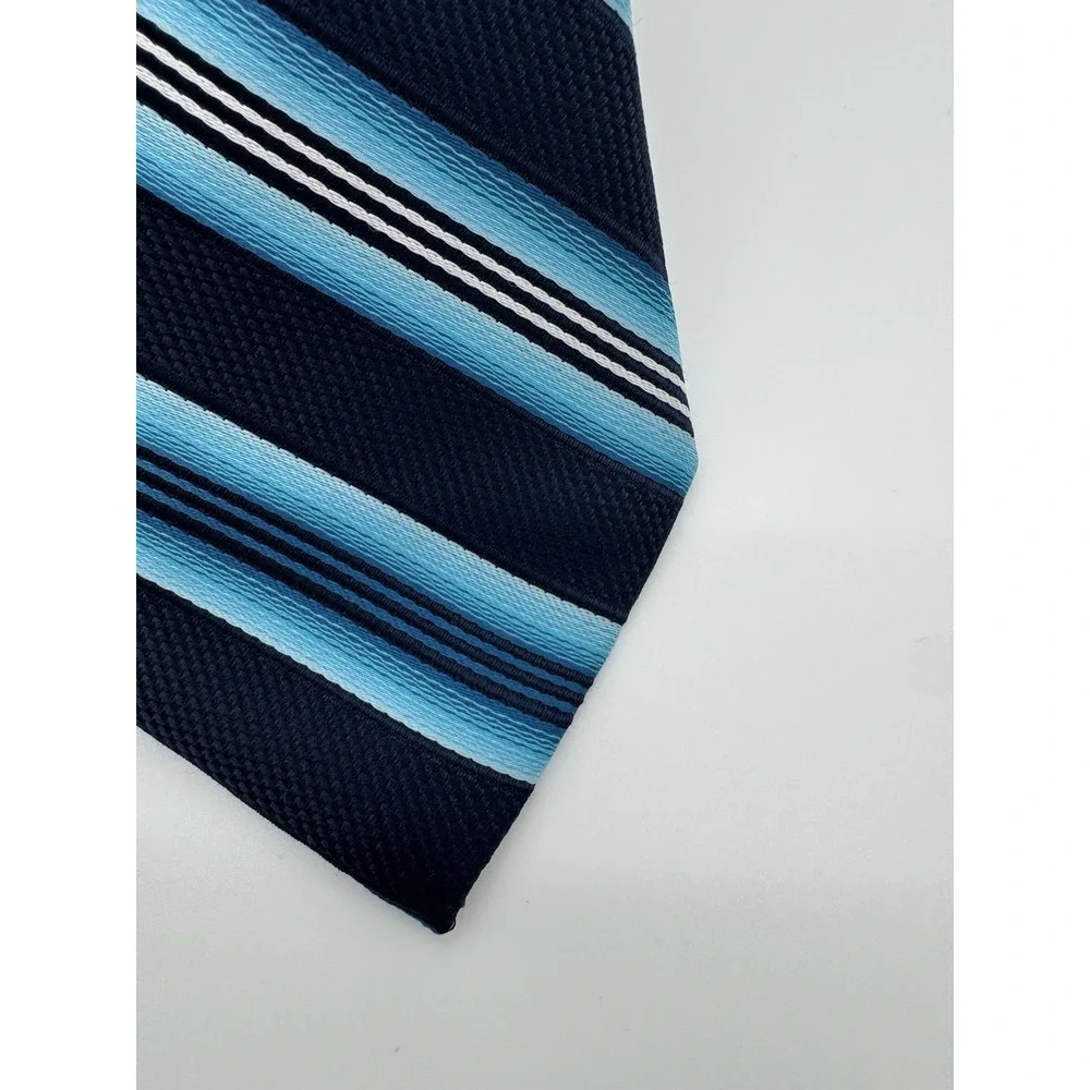 Pierre Cardin Men's Tie Blue Navy Striped Classic Polyester‎ Necktie Business